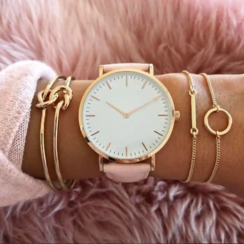Модные женские часы из натуральной кожи Женские браслеты Женские Классические кварцевые наручные часы с простым циферблатом Женские часы Montre Femme