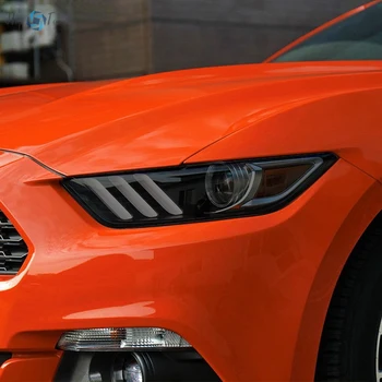 2 Шт Защитная пленка для автомобильных фар с дымчато-черным оттенком, Виниловая прозрачная наклейка из ТПУ для Ford Mustang 2015-настоящее время 2020 2021