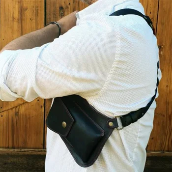 Средневековый Противоугонный Скрытый подмышечный чехол для мобильного телефона, двойной потайной карман, плечевой ремень из искусственной кожи, кошелек