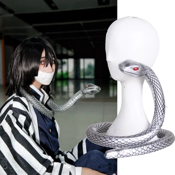 Аниме Demon Slayer Iguro Obanai Косплей костюм Реквизит Одежда со змеиной шеей для вечеринки в честь Хэллоуина Аксессуары