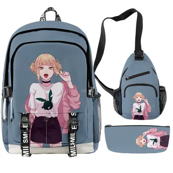 3 шт./компл. Японское аниме My Hero academia, Школьный рюкзак для мальчиков и девочек, рюкзак для начальной школы, Оксфордский водонепроницаемый рюкзак для учащихся средней школы