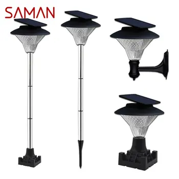 Современная газонная лампа SAMAN Solar Light 60 СВЕТОДИОДОВ, водонепроницаемая IP65, наружная декоративная для внутреннего двора, парка и сада