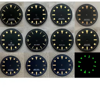 Аксессуары для часов 28,5 мм skx007 Циферблат /стрелки Зеленые светящиеся для ремонта и замены механизма NH35 / NH36