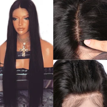 5x4,5 Шелковый топ, полный кружевной парик, Малазийские человеческие волосы, Предварительно выщипанные, Шелковистая Прямая шелковая основа, полный кружевной парик из человеческих волос с волосами младенца