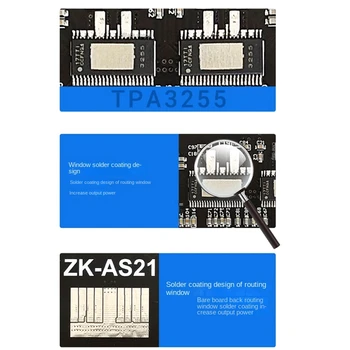 ZK-AS21 Цифровая Плата Аудиоусилителя Bluetooth Сабвуфер 220Wx2 + 350 Вт 2,1-канальный Модуль Усилителя мощности звука TPA3255