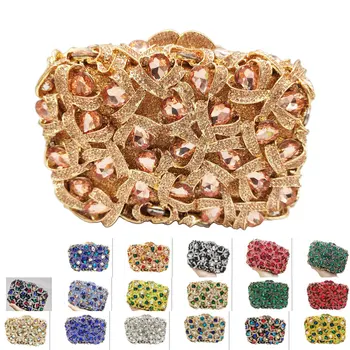 Клатч Champange, роскошные вечерние сумки с бриллиантами, вечерние сумки для новобрачных, женский кошелек из розового золота SM18