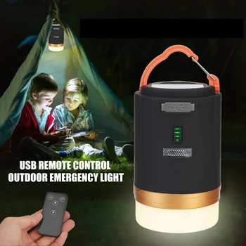 VKTECH USB Перезаряжаемая Палатка Кемпинговая Лампа Портативный Мобильный Банк Питания Открытый Пеший Туризм Кемпинг Пульт Дистанционного Управления Подвесной Фонарь Свет