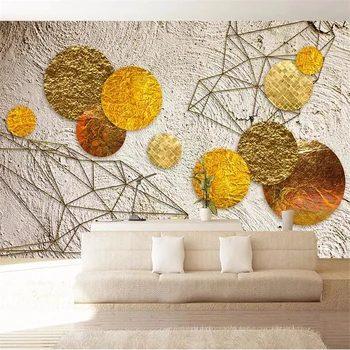 Обои на заказ с золотыми кругами, современный минималистичный фон для гостиной и спальни, обои для стен, домашний декор, роспись из папье-маше