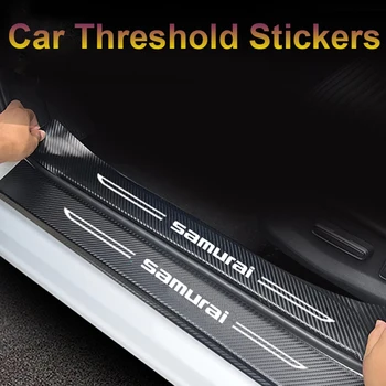 Наклейки На Порог Двери Автомобиля из Углеродного Волокна для Укладки Логотипа Suzuki SAMURAI Защитная Полоса Auto Anti Scratch Грязная Клейкая Пленка