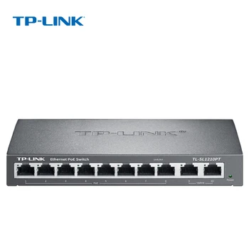 TP-Link 10-портовый Ethernet-коммутатор Сталь Металл 8-портовый POE-коммутатор 1-портовый Гигабитный SFP-оптоволокно Для IP-камеры Мощностью 124 Вт (TL-SL1210PT)