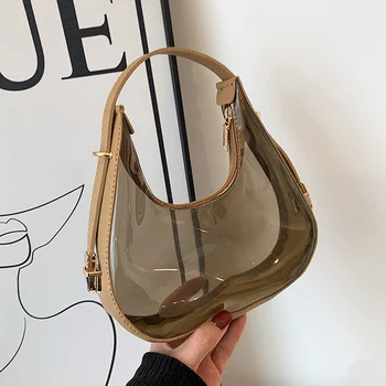 Летняя прозрачная сумка через плечо 2023, модные маленькие сумочки с конфетами, Дизайнерские женские прозрачные сумки подмышками