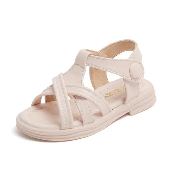 CUZULLAA/ Летние пляжные сандалии с Т-образным ремешком для девочек; Обувь для детей; Элегантные сандалии на плоской подошве для девочек; Размер 21-30