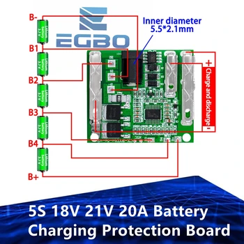 Плата защиты зарядки аккумулятора 5S 18V 21V 20A, литий-ионная плата защиты блока батарей, модуль BMS для электроинструментов