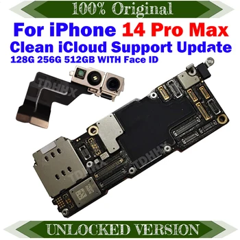 Бесплатная доставка Исправная материнская плата iCloud для iPhone 14 Pro Max с Face ID Поддержка обновления IOS Основная логическая плата 14PM