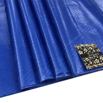 Королевская Синяя Африканская Ткань Bazin Riche Африканская Кружевная Ткань 5 Ярдов Жаккардовой Нигерийской Кружевной Ткани Bazin Riche Brode Для Мужчин K512