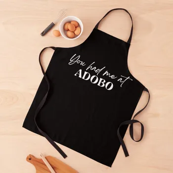Я был у вас в ADOBO design необычным шрифтом - Белый текст - Милый Филиппинский Кухонный Фартук, Кухонные Принадлежности Для Шеф-повара