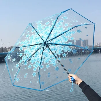 Креативный Прозрачный Зонт От Солнца И Дождя Вишневый Зонт Ветрозащитный Paraguas Guarda-chuvas Guarda Chuva Japones Kawaii Umbrella