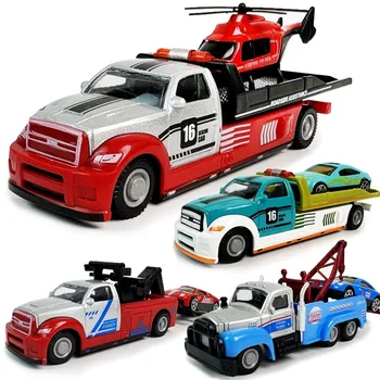 Новая модель спасательного прицепа из сплава, игрушки для имитации транспортного средства с прицепом, игрушки для спасательного вертолета, оптовая продажа