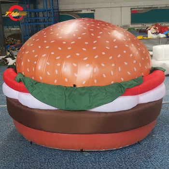 бесплатная доставка по воздуху до двери, гигантская надувная модель со светодиодным освещением высотой 3 м/10 футов, надувной гамбургер для рекламы