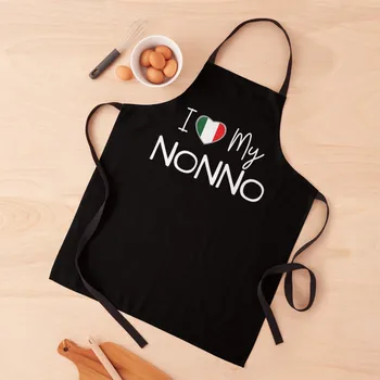 I Love My Nonno, фартук с изображением сердца с итальянским флагом, милый фартук для кухни и для дома, изготовленный на заказ, кухонный фартук для мужчин