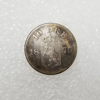 1875 год Норвегия Серебряные Монеты Украшение Дома Ремесло Волшебная Монета Предметы Коллекционирования Монета Настольное Украшение