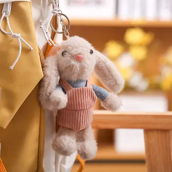 Плюшевые игрушки-подвески с кроликом Каваи 16 см, Милые плюшевые куклы-брелки, Мягкие куклы для сумки, чашки, Декоративный подарок
