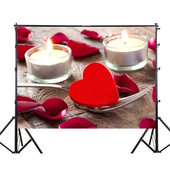 WHISM DIY Романтическая тема в форме сердца Фоновая фотография Ткань Прямоугольный домашний декор размером 3x5 футов Холст для масла