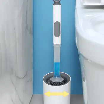 Дозатор силиконовых туалетных щеток с дозатором мыла Настенный набор для чистки Нескользящих туалетных щеток с длинной ручкой для ванной комнаты