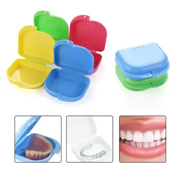 6 Цветов Ортодонтический футляр для искусственных зубов Фиксатор зубов Каппы Пластиковая коробка для хранения зубных протезов Принадлежности для гигиены полости рта Коробка Кейс