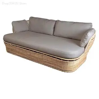 Индивидуальный открытый ротанговый диван, терраса для проживания в семье, Вилла, сад, ротанговый стул, Простой ротанговый диван в Юго-Восточной Азии, водонепроницаемый