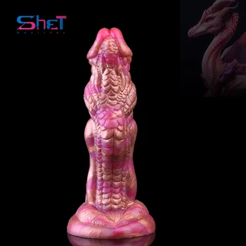 Анальная пробка SHET Fantasy Fierce Dragon с чешуей, Многоцветный Фаллоимитатор-монстр, расширяющий ягодицы, Мастурбатор, игрушки для взрослых