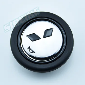 JDM Серебристая кнопка звукового сигнала на рулевом колесе с логотипом Запчасти для спортивных гоночных автомобилей Mitsubishi