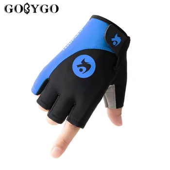 Велосипедные перчатки GOBYGO, мужские, женские, Амортизирующие, с сенсорным экраном, противоскользящие, для спорта на открытом воздухе, для бега, MTB, Велосипедные перчатки на полпальца