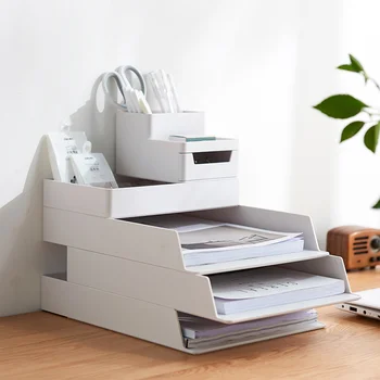 Органайзер для офисного рабочего стола, ящик для хранения бумаги формата А4, Многофункциональный штабелируемый картотечный шкаф, ящик для хранения канцелярских принадлежностей формата А4