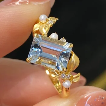Роскошное женское кольцо с белым цирконом, очаровательное кольцо из желтого золота, обручальные кольца для женщин, Милое обручальное кольцо с цирконом для невесты