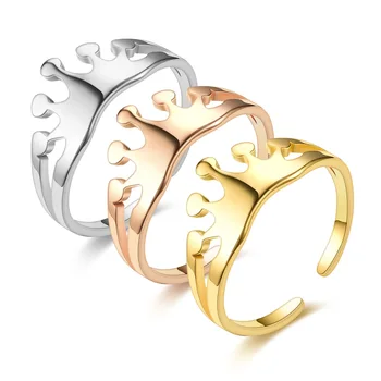 Корона, кольцо из титановой стали, Регулируемое кольцо, женское кольцо