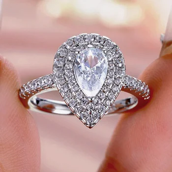 CAOSHI Стильное женское Обручальное кольцо с цирконием в форме капли воды, модные роскошные украшения для свадьбы, Свадебные аксессуары, подарок