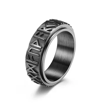 Вращающееся кольцо Nordic Viking из нержавеющей стали с Руническими словами, Тревожное Кольцо для Мужчин, Женские Модные ювелирные изделия, Вращающиеся кольца, Свадебный подарок