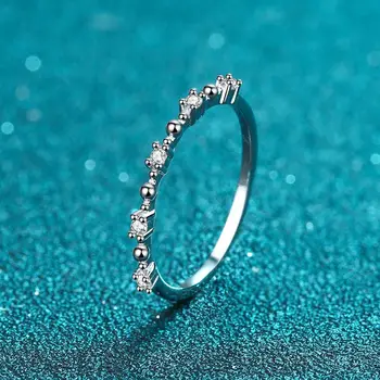 Бриллиантовый тестер бриллиантовой огранки 0,25 карата, обручальное кольцо с муассанитом D-цвета, классические ювелирные изделия из стерлингового серебра 925 пробы для женщин