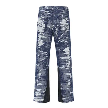 Повседневные джинсовые брюки Hi Street Camouflage Harajuku, уличная одежда, джинсовые брюки в стиле пэчворк для мужчин