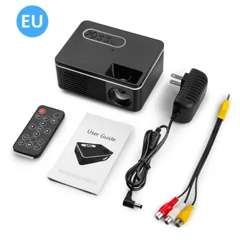 Мини-проектор ЕС, домашний светодиодный портативный мини-проектор, проектор высокой четкости 1080P, медиаплеер, встроенные динамики