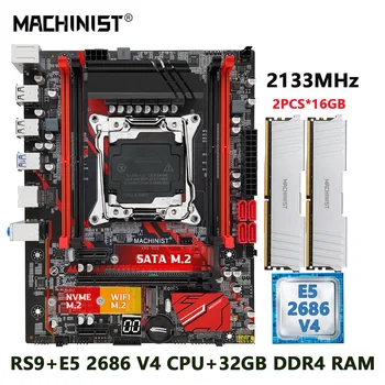 MACHINIST X99 LGA 2011-3 Комплект материнской платы Xeon CPU E5 2686 V4 Процессор + DDR4 ECC 2 * 16 ГБ оперативной памяти M-ATX usb3.0 NVME M.2 RS9