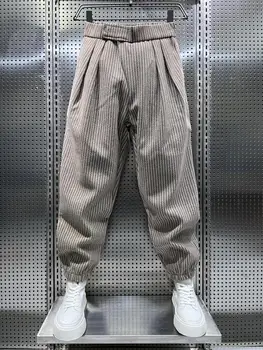 Мужские брюки в полоску, свободная спортивная одежда в стиле хип-хоп, новинка в популярных японских брюках Harajuku, спортивные штаны-шаровары люксового бренда