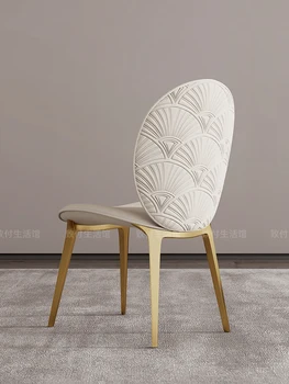 Обеденный стул, роскошный стул из нержавеющей стали, кресло для домашнего ресторана в гонконгском стиле, ins, онлайн-модель знаменитостей, латунная столовая