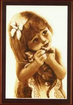 Девушка, обнимающая кошку. Милый ребенок Высококачественная вышивка Рукоделие 14-каратные наборы для вышивания крестом без печати DIY Arts Домашний декор ручной работы