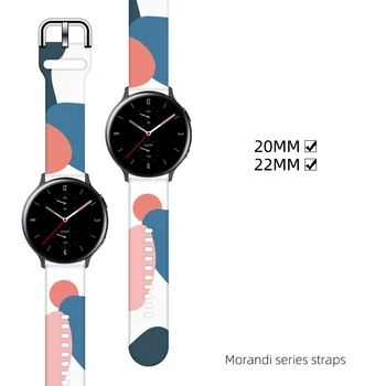 20мм 22мм Силиконовый ремешок Для Samsung Galaxy Watch Gear S3 Active 2 ремешок с граффити для HuaMi Amazfit GTS/GTR 2 3 Huawei GT 2 band