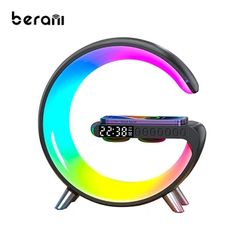 Популярный дизайн Berani N69, Интеллектуальная атмосфера, Беспроводной динамик, Лунный свет, Беспроводное зарядное устройство, мобильный телефон 15 Вт 12 В / 2.5 А