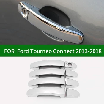 Для Ford Tourneo Connect 2013-2018 Аксессуар глянцевая хромированная серебристая Отделка Ручек Боковой Двери автомобиля 2014 2015 2016 2017