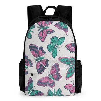 Рюкзак с бабочкой, рюкзак с карманом, рюкзак большой емкости, рюкзак для путешествий, школьный рюкзак для школьников, ранец для детей