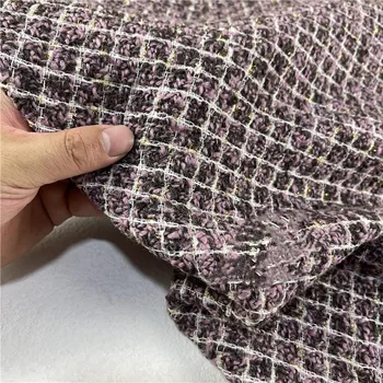 Таро Фиолетовая шерсть Маленький ароматный ветер Ткань ручной работы из твида, окрашенная золотой шелковой пряжей, Высококачественная экологически чистая ткань для шитья